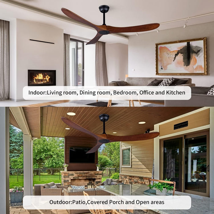 60 in. Modern Ceiling Fans with Light and Remote Control, Indoor Reversible Quiet Ceiling Fans, Energy Efficient Ceiling Fans-24-ErisView