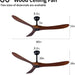 60 in. Modern Ceiling Fans with Light and Remote Control, Indoor Reversible Quiet Ceiling Fans, Energy Efficient Ceiling Fans-25-ErisView