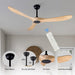 60 in. Modern Ceiling Fans with Light and Remote Control, Indoor Reversible Quiet Ceiling Fans, Energy Efficient Ceiling Fans-7-ErisView