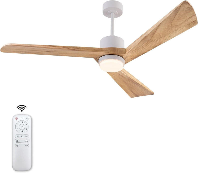 60 in. Modern Remote Control Ceiling Fan and Light, Reversible Quiet Ceiling Fans with LED Light, Indoor Ceiling Fan with Light for Living Room Study Room-2-ErisView
