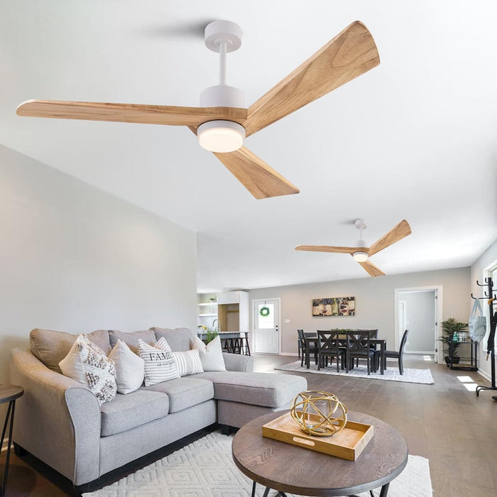 60 in. Modern Remote Control Ceiling Fan and Light, Reversible Quiet Ceiling Fans with LED Light, Indoor Ceiling Fan with Light for Living Room Study Room-8-ErisView