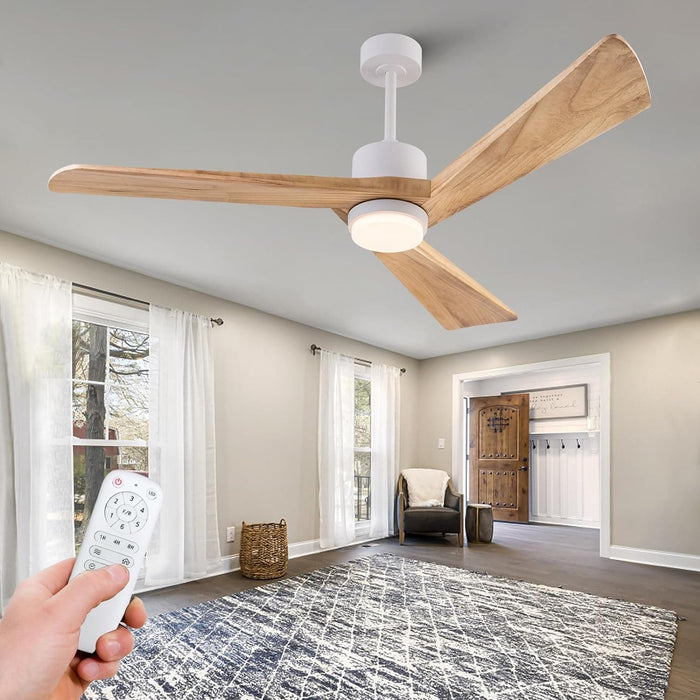 60 in. Modern Remote Control Ceiling Fan and Light, Reversible Quiet Ceiling Fans with LED Light, Indoor Ceiling Fan with Light for Living Room Study Room-1-ErisView