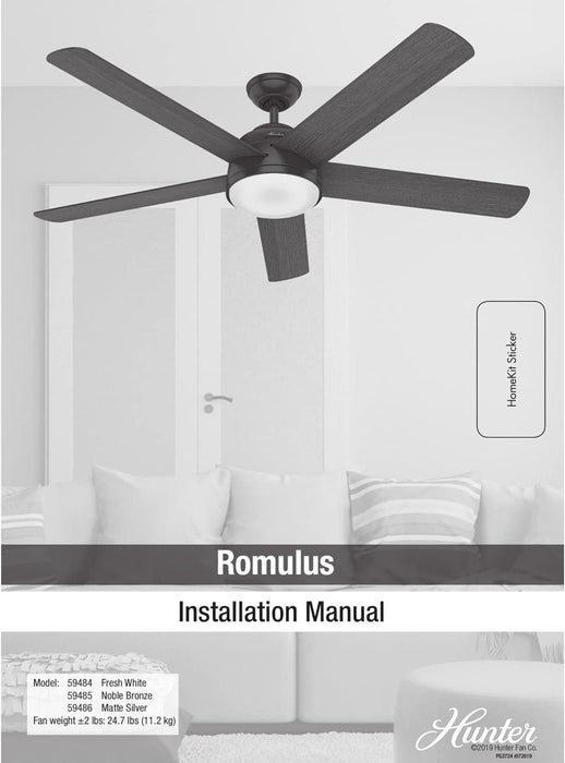 60 in. Noble Bronze Ceiling Fan, Hugger Ceiling Fans, Metal Ceiling Fans-15-ErisView