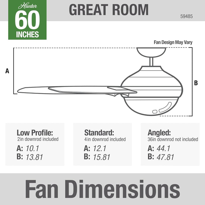 60 in. Noble Bronze Ceiling Fan, Hugger Ceiling Fans, Metal Ceiling Fans-7-ErisView