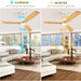 60 in. Outdoor Ceiling Fan with Light, Wood Indoor Outdoor Modern Ceiling Fan with Remote, 3 Blade Ceiling Fan for Patio Bedroom Living Room Kitchen -5-ErisView