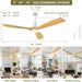 60 in. Outdoor Ceiling Fan with Light, Wood Indoor Outdoor Modern Ceiling Fan with Remote, 3 Blade Ceiling Fan for Patio Bedroom Living Room Kitchen -7-ErisView