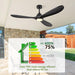 60 in. Outdoor Ceiling Fans, Walnut Wood Reversible Quietest Fan For Sleeping with Remote Control-11-ErisView