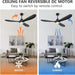 60 in. Outdoor Ceiling Fans, Walnut Wood Reversible Quietest Fan For Sleeping with Remote Control-14-ErisView