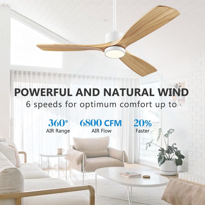 60 in. Outdoor Ceiling Fans, Walnut Wood Reversible Quietest Fan For Sleeping with Remote Control-17-ErisView
