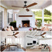 60 in. Outdoor Ceiling Fans, Walnut Wood Reversible Quietest Fan For Sleeping with Remote Control-7-ErisView