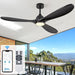 60 in. Outdoor Ceiling Fans, Walnut Wood Reversible Quietest Fan For Sleeping with Remote Control-8-ErisView