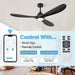 60 in. Outdoor Ceiling Fans, Walnut Wood Reversible Quietest Fan For Sleeping with Remote Control-9-ErisView
