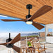 60 in. Outdoor Ceiling Fans, Walnut Wood Reversible Quietest Fan For Sleeping with Remote Control-1-ErisView