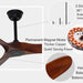 60 in. Outdoor Ceiling Fans with Remote, 3 Blade Ceiling Fan, Elegant Ceiling Fans, Dark Walnut Wood Black Outdoor Fan-10-ErisView