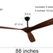60 in. Outdoor Ceiling Fans with Remote, 3 Blade Ceiling Fan, Elegant Ceiling Fans, Dark Walnut Wood Black Outdoor Fan-11-ErisView