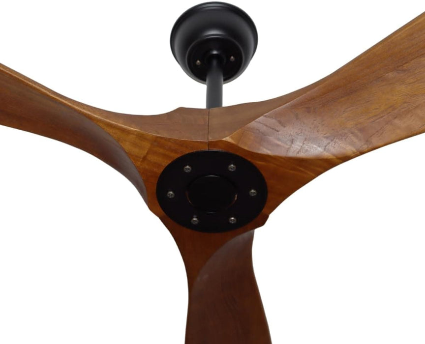 60 in. Outdoor Ceiling Fans with Remote, 3 Blade Ceiling Fan, Elegant Ceiling Fans, Dark Walnut Wood Black Outdoor Fan-16-ErisView