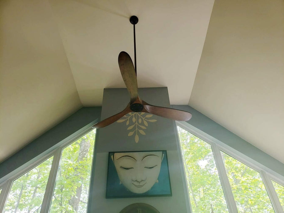 60 in. Outdoor Ceiling Fans with Remote, 3 Blade Ceiling Fan, Elegant Ceiling Fans, Dark Walnut Wood Black Outdoor Fan-20-ErisView
