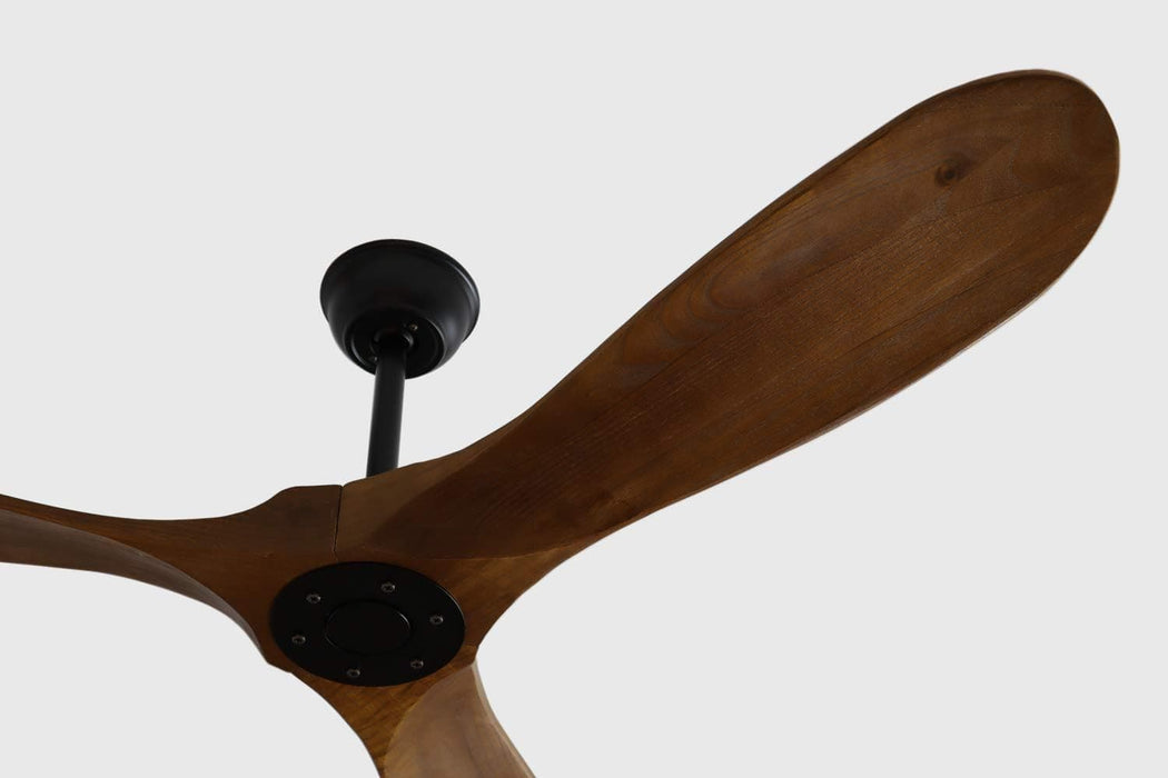 60 in. Outdoor Ceiling Fans with Remote, 3 Blade Ceiling Fan, Elegant Ceiling Fans, Dark Walnut Wood Black Outdoor Fan-21-ErisView