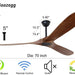 60 in. Outdoor Ceiling Fans with Remote, 3 Blade Ceiling Fan, Elegant Ceiling Fans, Dark Walnut Wood Black Outdoor Fan-26-ErisView