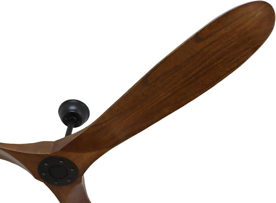 60 in. Outdoor Ceiling Fans with Remote, 3 Blade Ceiling Fan, Elegant Ceiling Fans, Dark Walnut Wood Black Outdoor Fan-28-ErisView