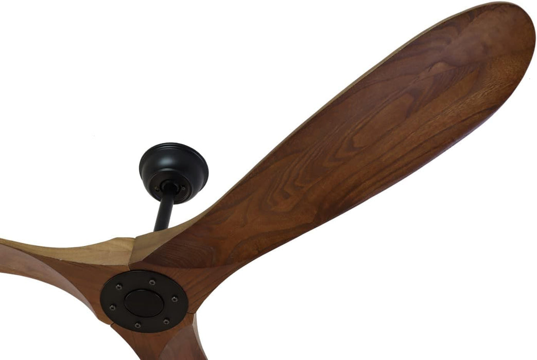 60 in. Outdoor Ceiling Fans with Remote, 3 Blade Ceiling Fan, Elegant Ceiling Fans, Dark Walnut Wood Black Outdoor Fan-2-ErisView