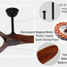 60 in. Outdoor Ceiling Fans with Remote, 3 Blade Ceiling Fan, Elegant Ceiling Fans, Dark Walnut Wood Black Outdoor Fan-3-ErisView