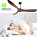 60 in. Outdoor Ceiling Fans with Remote, 3 Blade Ceiling Fan, Elegant Ceiling Fans, Dark Walnut Wood Black Outdoor Fan-4-ErisView