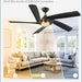 60 in. Remote Control Ceiling Fan and Light, 5 Blades Modern Large Ceiling Fan for Living Room Bedroom Dining Room, Outdoor Fan for Patio-3-ErisView