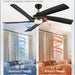 60 in. Remote Control Ceiling Fan and Light, 5 Blades Modern Large Ceiling Fan for Living Room Bedroom Dining Room, Outdoor Fan for Patio-4-ErisView