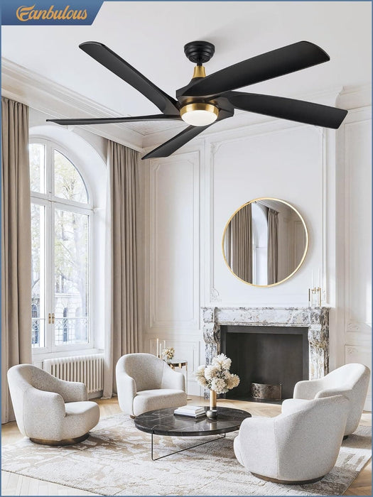 60 in. Remote Control Ceiling Fan and Light, 5 Blades Modern Large Ceiling Fan for Living Room Bedroom Dining Room, Outdoor Fan for Patio-7-ErisView