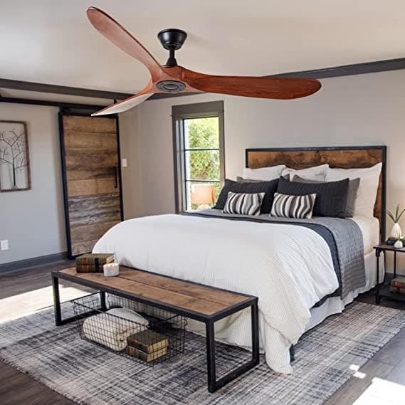 60 in. Reversible Ceiling Fan for Living Room Bedroom, Wood Ceiling Fan NO Light with Remote, Outdoor Fan for Patio -7-ErisView