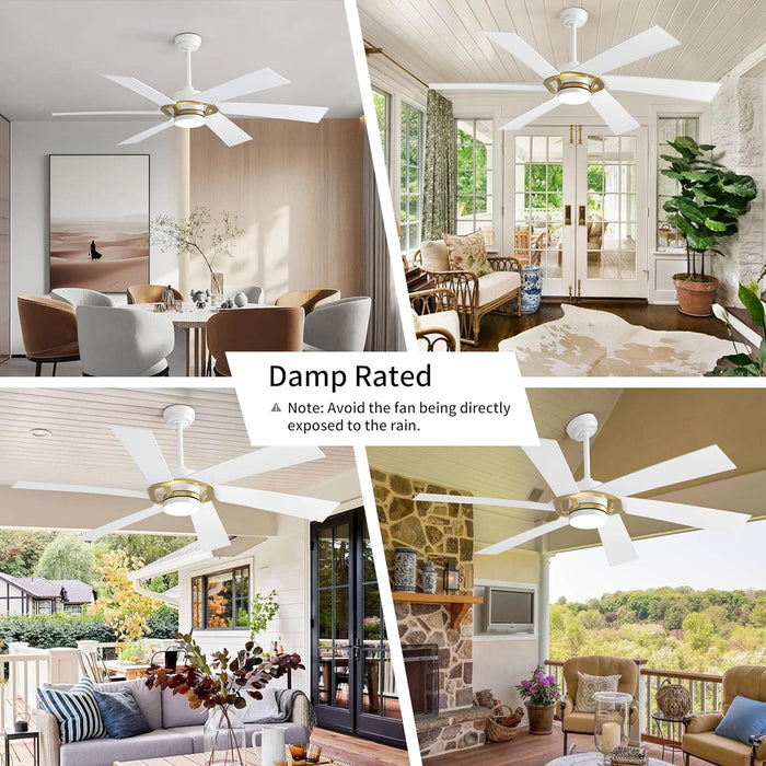 60 in. Smart Outdoor Fans with Lights, Plastic Reversible Ceiling Fan with APP Remote Voice Control, Dimmable LED Brass Ceiling Fan-8-ErisView