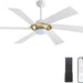 60 in. Smart Outdoor Fans with Lights, Plastic Reversible Ceiling Fan with APP Remote Voice Control, Dimmable LED Brass Ceiling Fan-1-ErisView