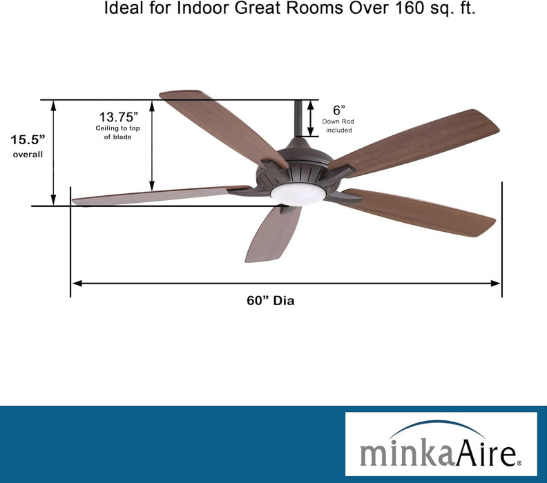 60 in. Unique Ceiling Fans with Lights and Remote, Bronze Ceiling Fan-4-ErisView