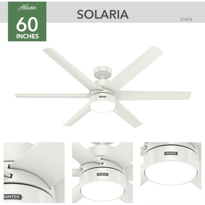 60 in. White Ceiling Fan, Ceiling Hugger Ceiling Fans, 6 Blade Ceiling Fan-3-ErisView