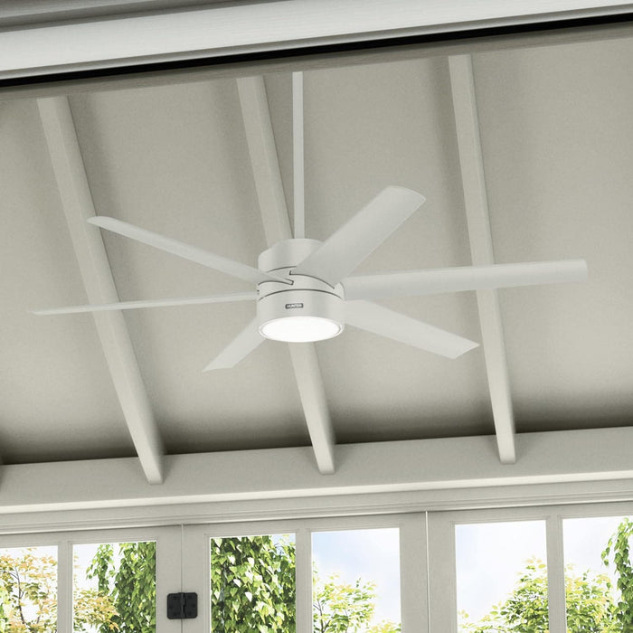 60 in. White Ceiling Fan, Ceiling Hugger Ceiling Fans, 6 Blade Ceiling Fan-4-ErisView