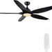60 in. White Ceiling Fan with Light and Remote, Large Modern Reversible Quietest Fan For Sleeping for Kitchen Bedroom Living Room-10-ErisView