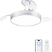 60 in. White Ceiling Fan with Light and Remote, Large Modern Reversible Quietest Fan For Sleeping for Kitchen Bedroom Living Room-18-ErisView