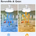 60 in. White Ceiling Fan with Light and Remote, Large Modern Reversible Quietest Fan For Sleeping for Kitchen Bedroom Living Room-21-ErisView