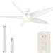60 in. White Modern Ceiling Fan with Light and Remote, Reversible Quiet Ceiling Fans, Dimmable Modern Ceiling Fan for Bedroom Living Room Office Kitchen-1-ErisView