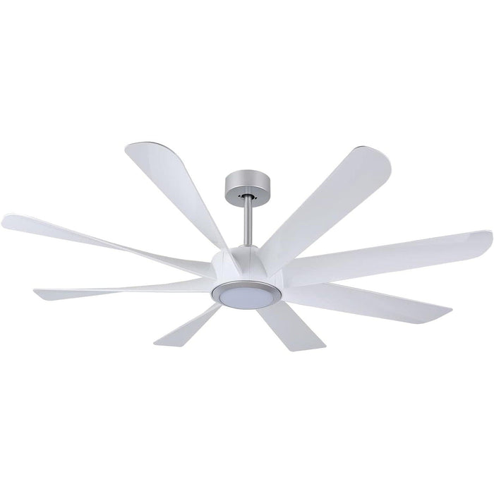 60 in. White Smart Ceiling Fan with Light and Remote Control, Large Modern Reversible Quiet Ceiling Fans for Living Room-1-ErisView