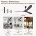 60 in. Wood Black Ceiling Fans without Lights, Modern Smart Reversible Ceiling Fan for Indoor Outdoor Use-11-ErisView