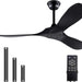 60 in. Wood Black Ceiling Fans without Lights, Modern Smart Reversible Ceiling Fan for Indoor Outdoor Use-14-ErisView