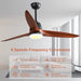 60 in. Wood Ceiling Fan with Light, Outdoor Covered Ceiling Fan with Remote, Oil Rubbed Bronze Ceiling Fan for Living Room Kitchen Bedroom Dining Room-110-ErisView