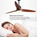 60 in. Wood Ceiling Fan with Light, Outdoor Covered Ceiling Fan with Remote, Oil Rubbed Bronze Ceiling Fan for Living Room Kitchen Bedroom Dining Room-115-ErisView