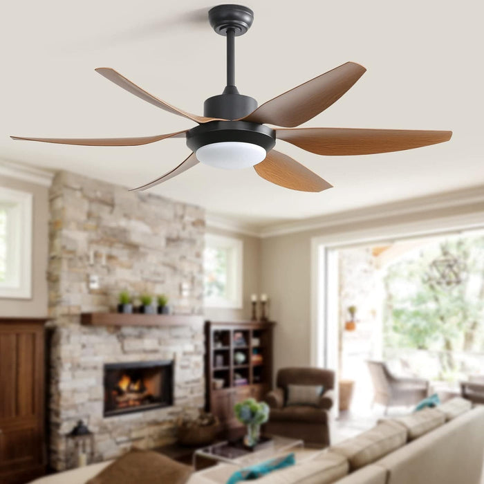 60 in. Wood Ceiling Fan with Light, Outdoor Covered Ceiling Fan with Remote, Oil Rubbed Bronze Ceiling Fan for Living Room Kitchen Bedroom Dining Room-118-ErisView