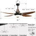 60 in. Wood Ceiling Fan with Light, Outdoor Covered Ceiling Fan with Remote, Oil Rubbed Bronze Ceiling Fan for Living Room Kitchen Bedroom Dining Room-123-ErisView
