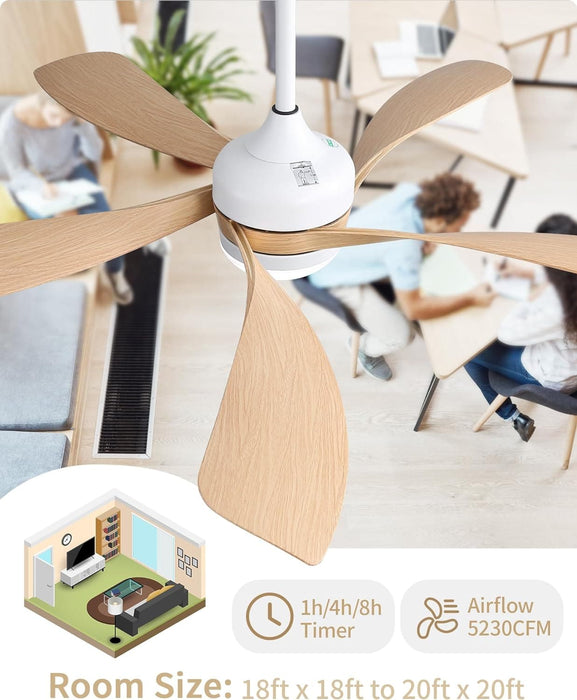 60 in. Wood Ceiling Fan with Light, Outdoor Covered Ceiling Fan with Remote, Oil Rubbed Bronze Ceiling Fan for Living Room Kitchen Bedroom Dining Room-12-ErisView
