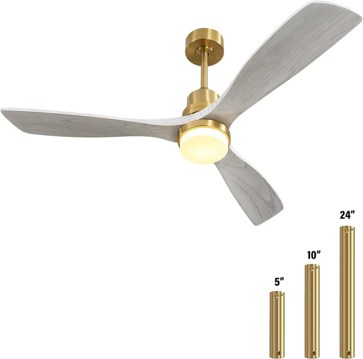 60 in. Wood Ceiling Fan with Light, Outdoor Covered Ceiling Fan with Remote, Oil Rubbed Bronze Ceiling Fan for Living Room Kitchen Bedroom Dining Room-132-ErisView