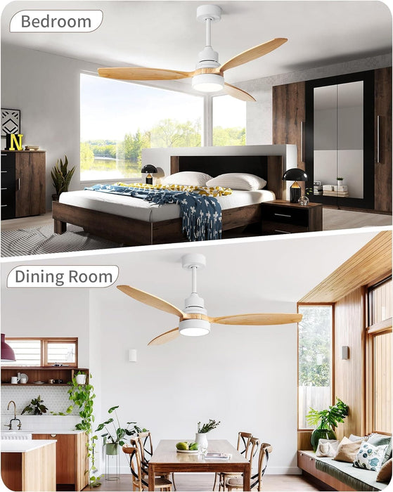60 in. Wood Ceiling Fan with Light, Outdoor Covered Ceiling Fan with Remote, Oil Rubbed Bronze Ceiling Fan for Living Room Kitchen Bedroom Dining Room-23-ErisView